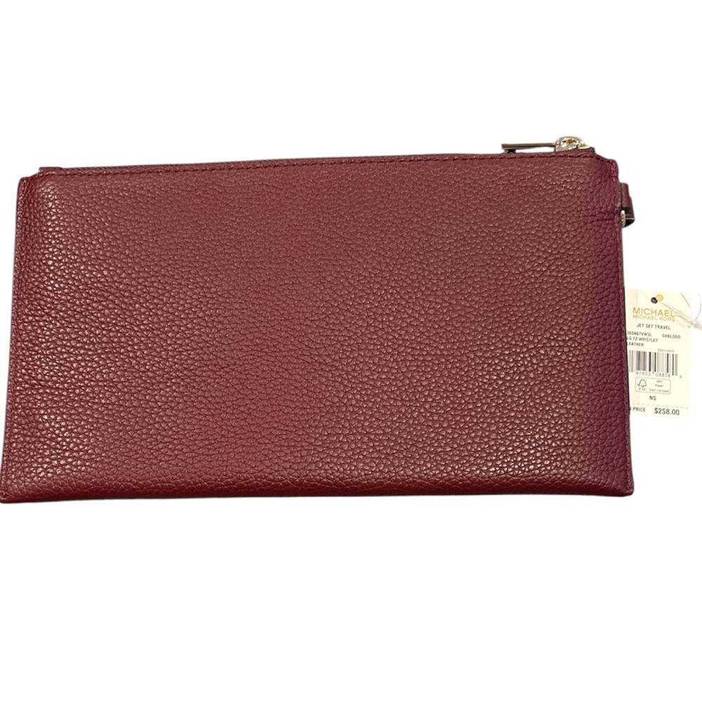 Michael Kors Oxblood Leather Wristlet - Picture 2 of 8